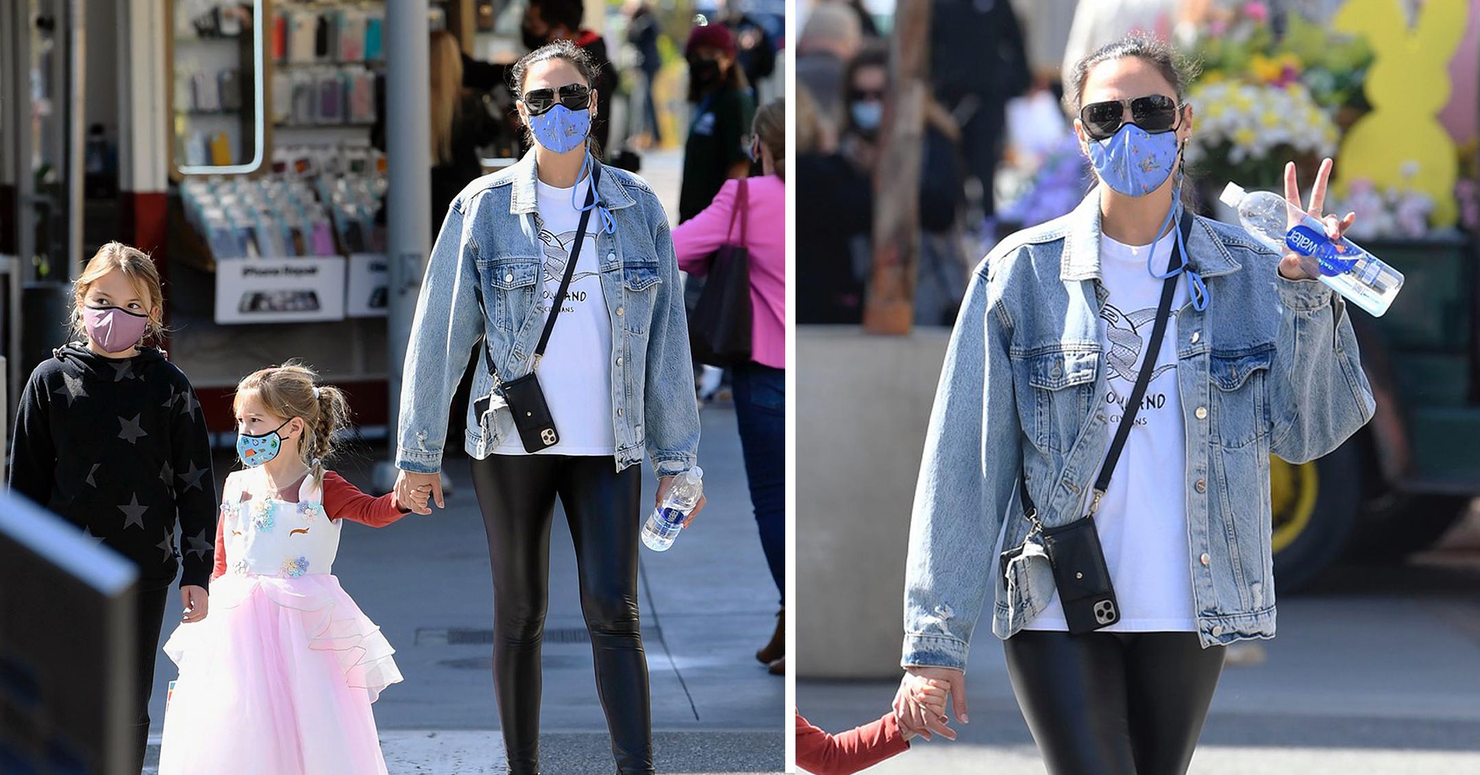 gal gadot shopping with daughters may and alma