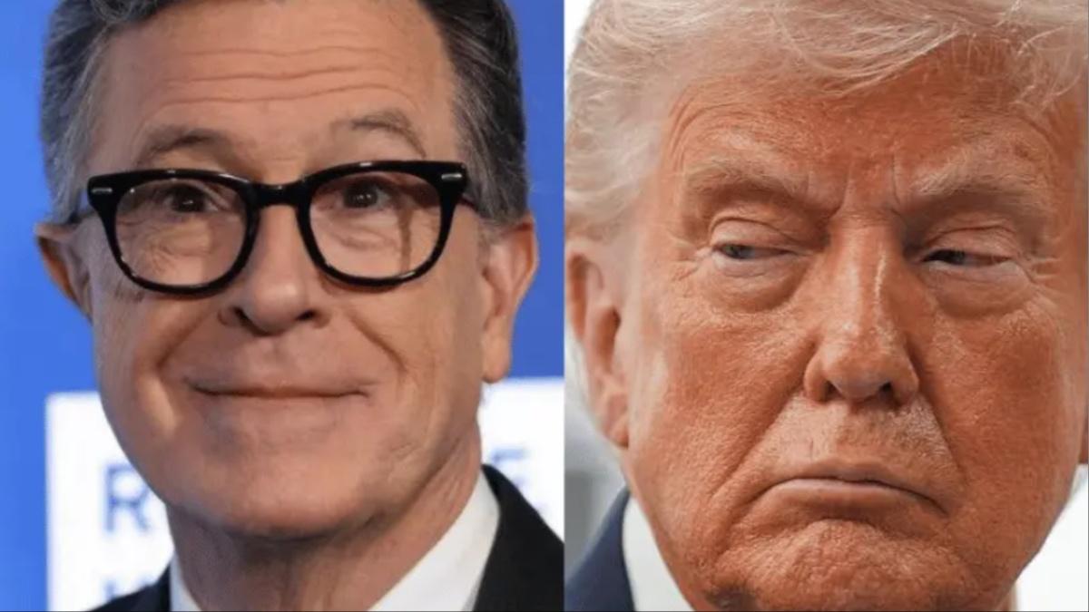 Donald Trump takes a dig at Stephen Colbert. 