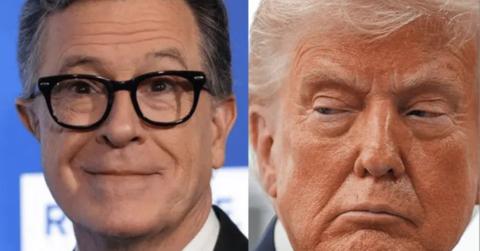 Donald Trump takes a dig at Stephen Colbert.