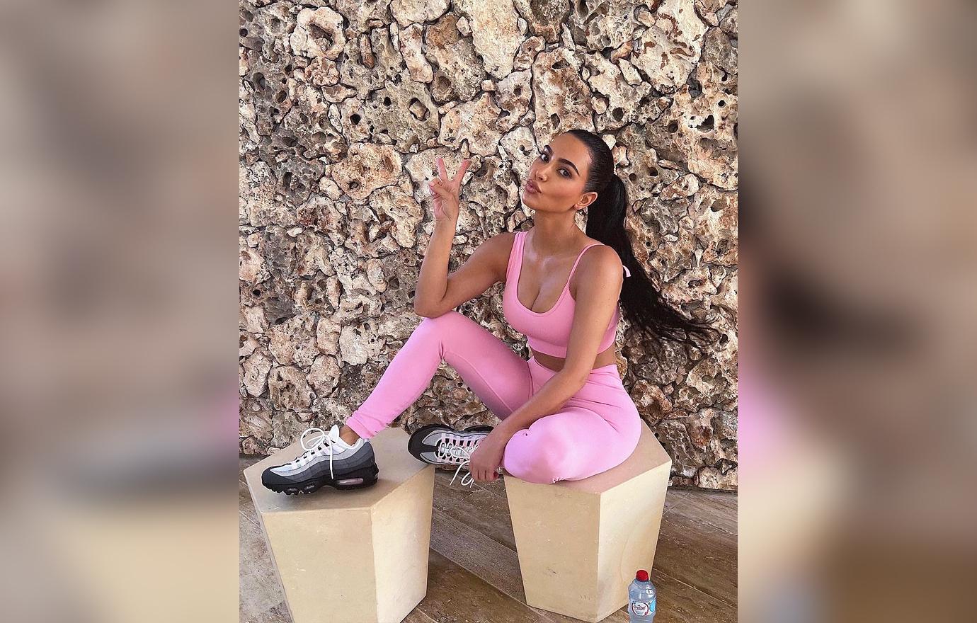 Kim Kardashian Rocks Air Max 95s & Pink Athleisure Set: Photos