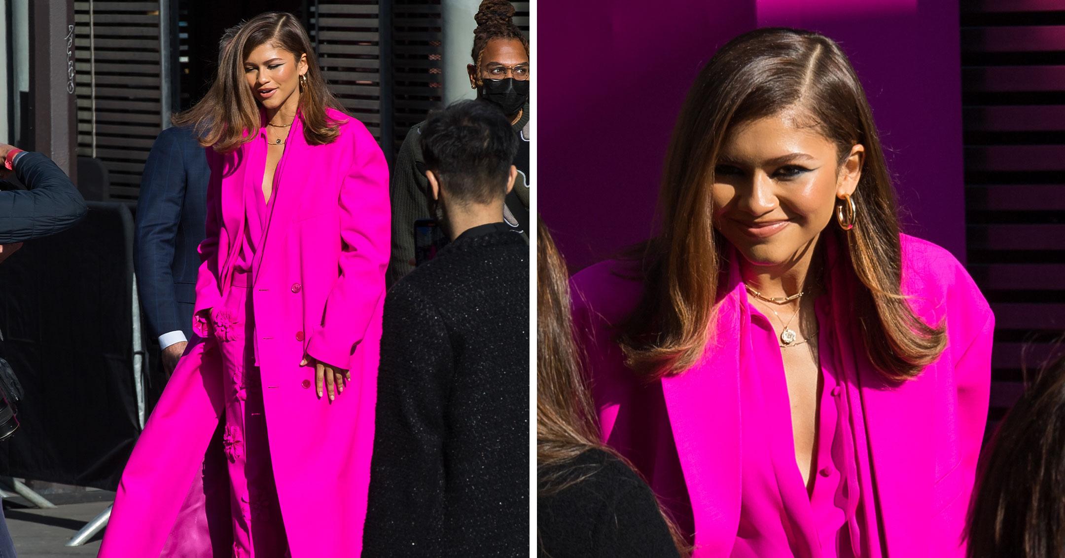 Zendaya Attends Valentino's Pink PP Collection at Paris Fashion Week