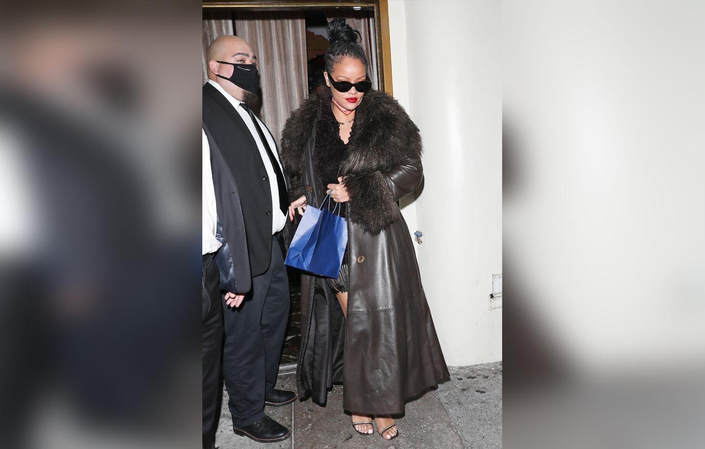 Rihanna Spied Leaving Boyfriend A$AP Rocky's Place in LA Wearing