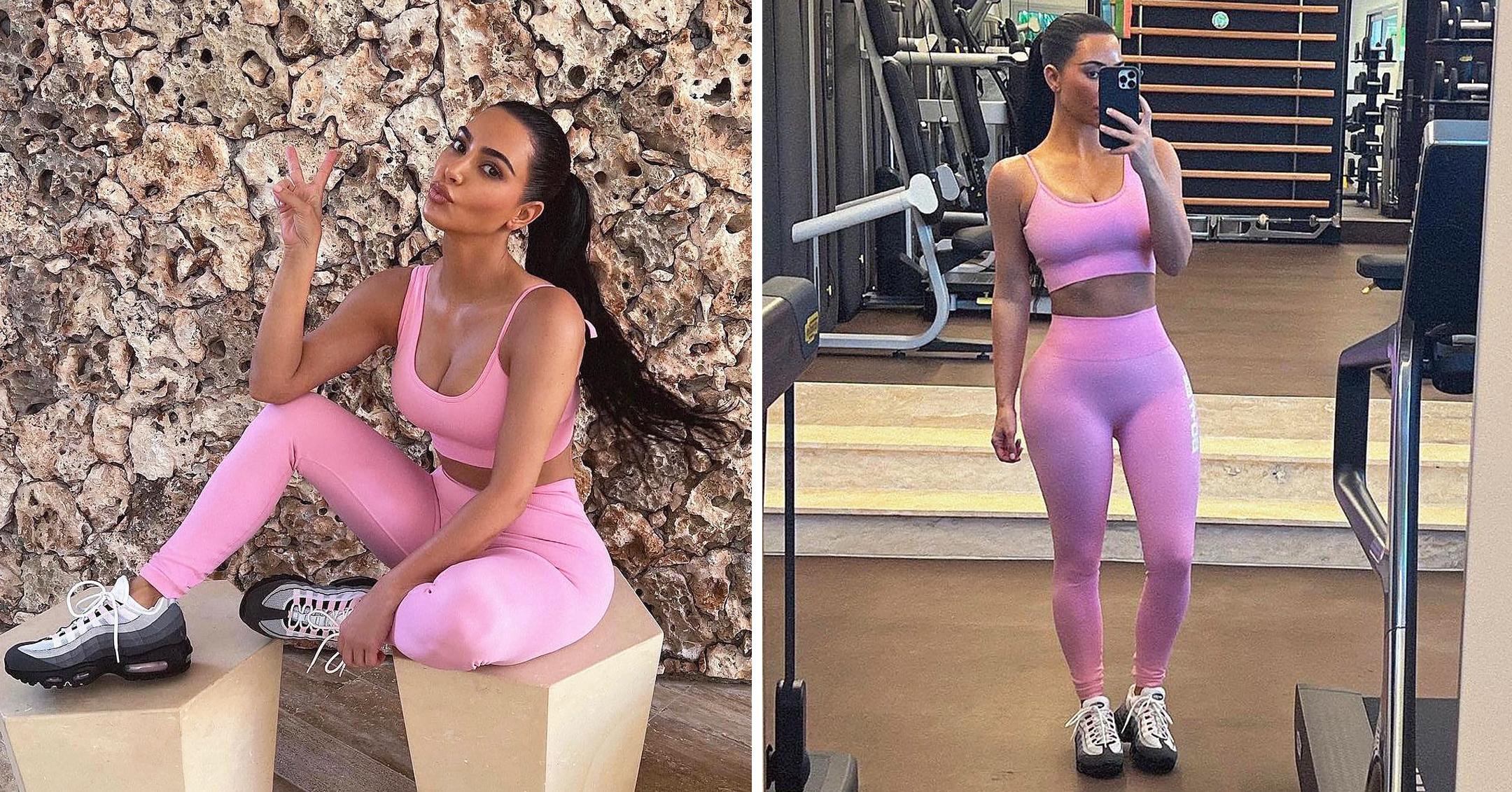 Kim Kardashian Rocks Air Max 95s & Pink Athleisure Set: Photos