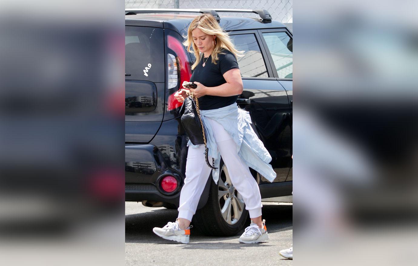 hilary duff spotted heading to gym in studio city