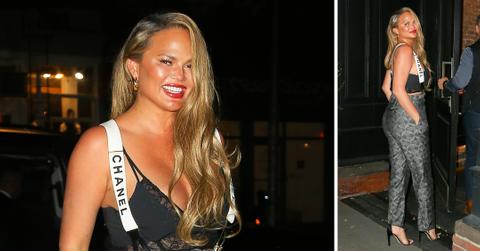 chrissy teigen returns to her apartment after her book signing at barnes and noble in nyc