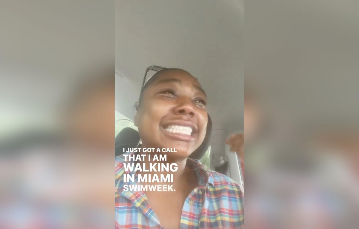 plus size influencer reaction video to plt miami swim week walk goes viral