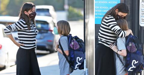 jennifer garner is seen dropping off her son samuel at swim practice