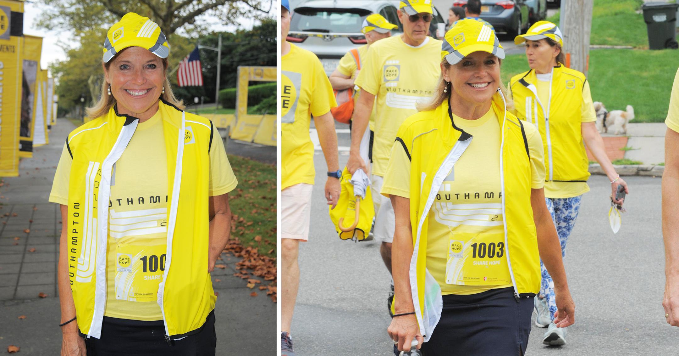 katie couric all set to go during the sixth annual k race in southampton village