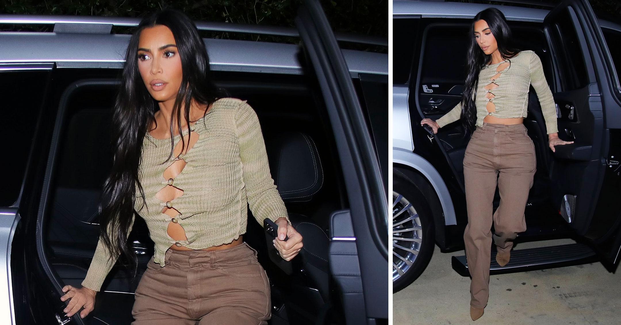 kim kardashian braless out to dinner mhf