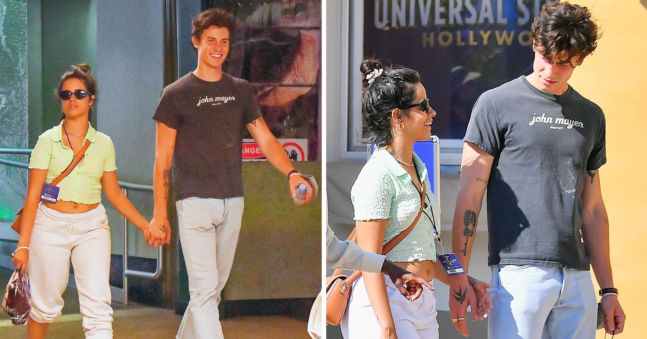 shawn mendes camila cabello holding hands visit universal studios hollywood mh