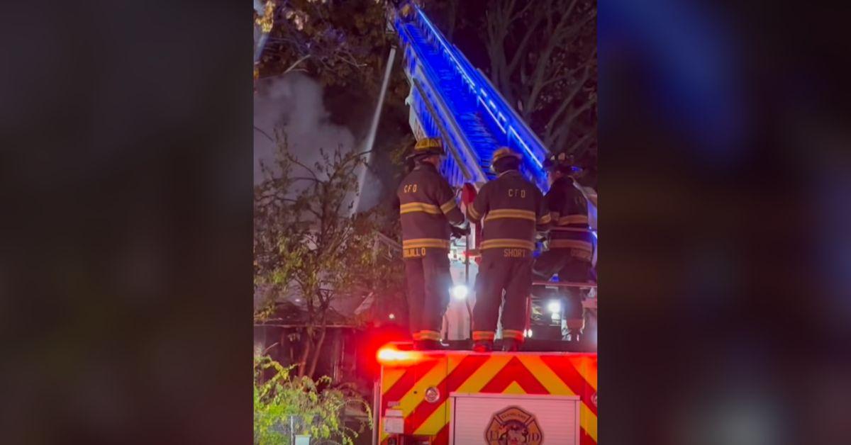Image of Firefighters worked hard to put out the house fire.