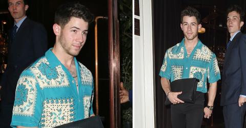 nick jonas leaving restaurant in london