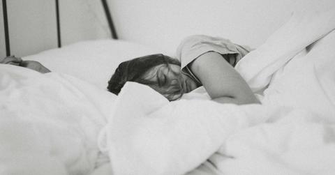 Photo of someone sleeping.