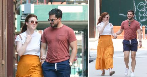 kit harington and rose leslie holding hands in manhattan