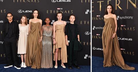 angelina jolie with her kids at premiere of the eternals pp