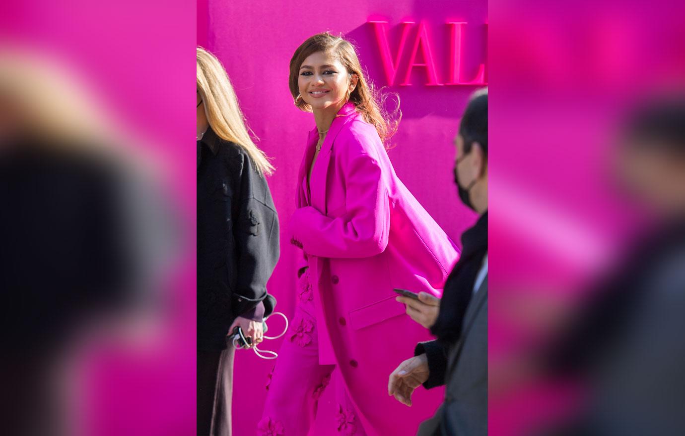 zendaya attends the valentino fashion show in paris