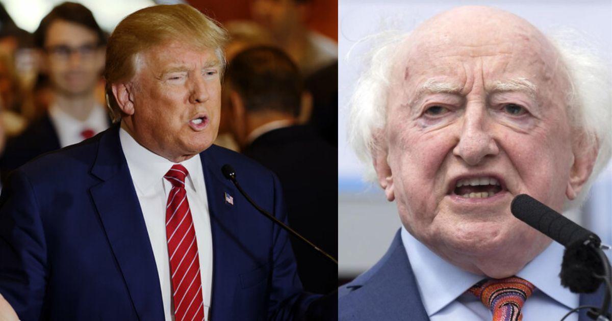 Donald Trump and Michael D Higgins 