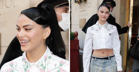 camila mendes leaving her hotel during paris fashion week pp