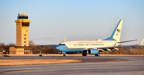 An aircraft at the Offutt Air Force Base