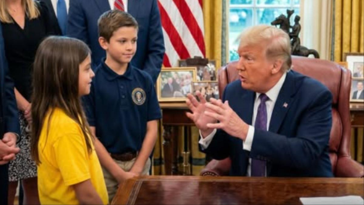 Donald Trump tells little girl she isn't tall enough for volleyball.