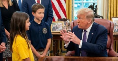 Donald Trump tells little girl she isn't tall enough for volleyball.