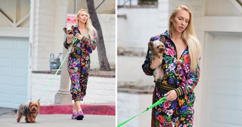 christine quinn spotted for the first time after giving birth to son