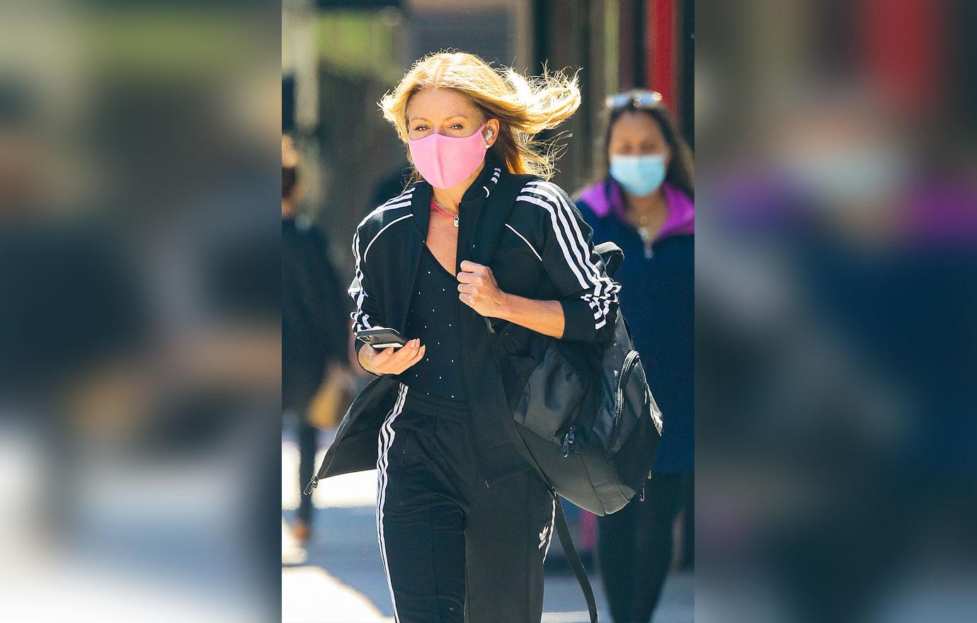 Kelly Ripa Wears Black Adidas Tracksuit To The Gym: Photos