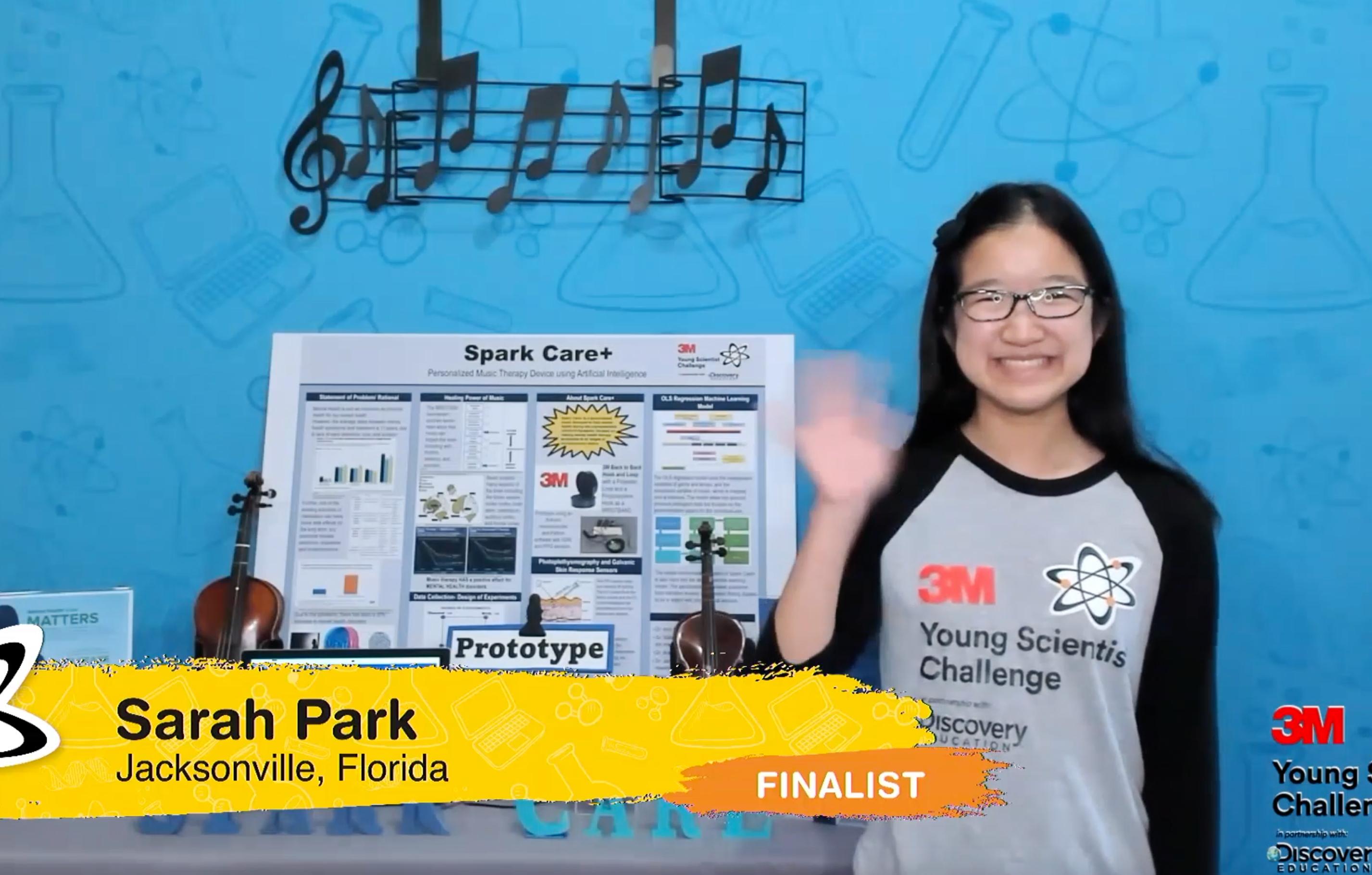 young scientist challenge winner sarah park innovation sparkcare help people mental health