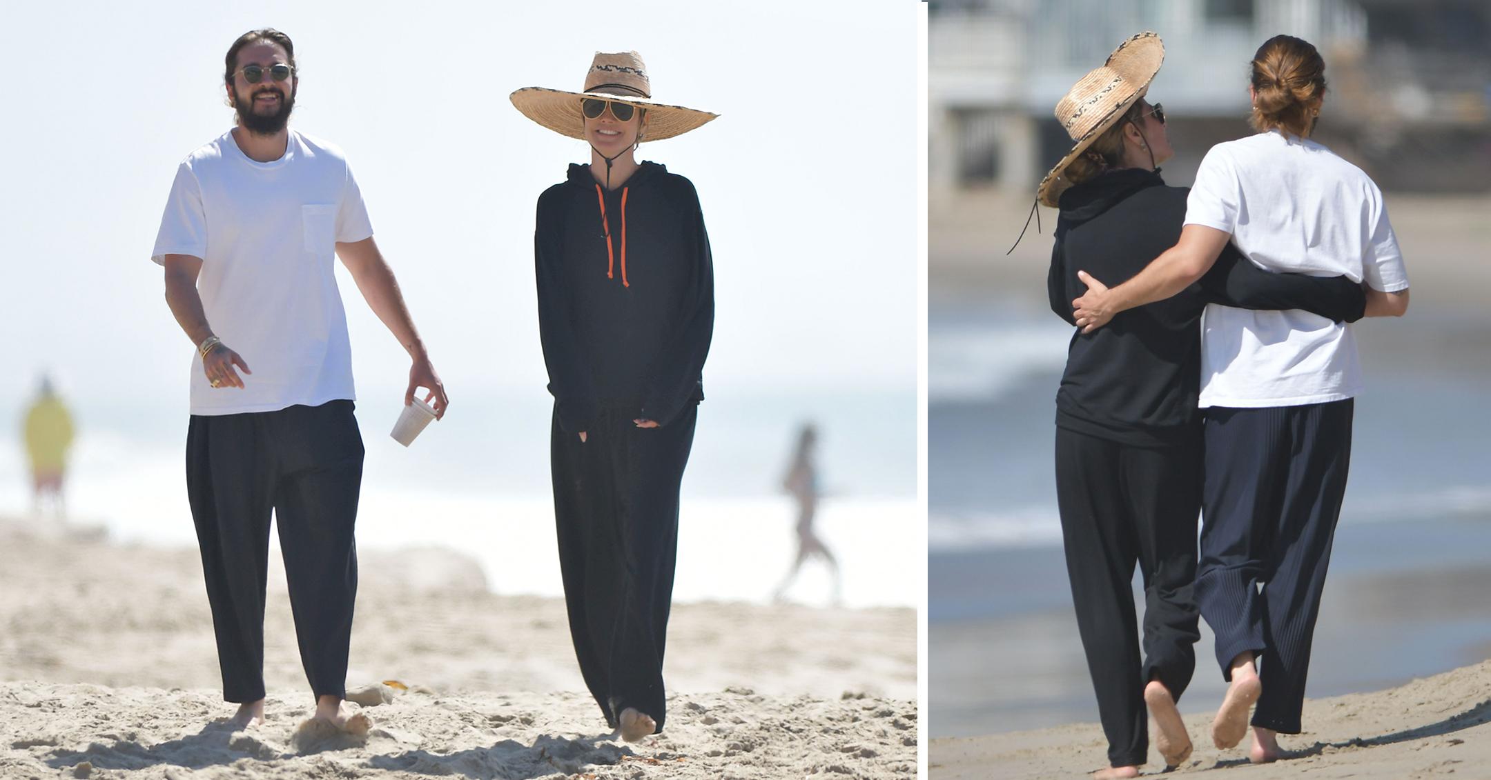 heidi klum and tom kaulitz enjoy a romantic walk on the beach