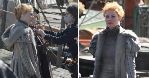 claire danes on the set of the essex serpent