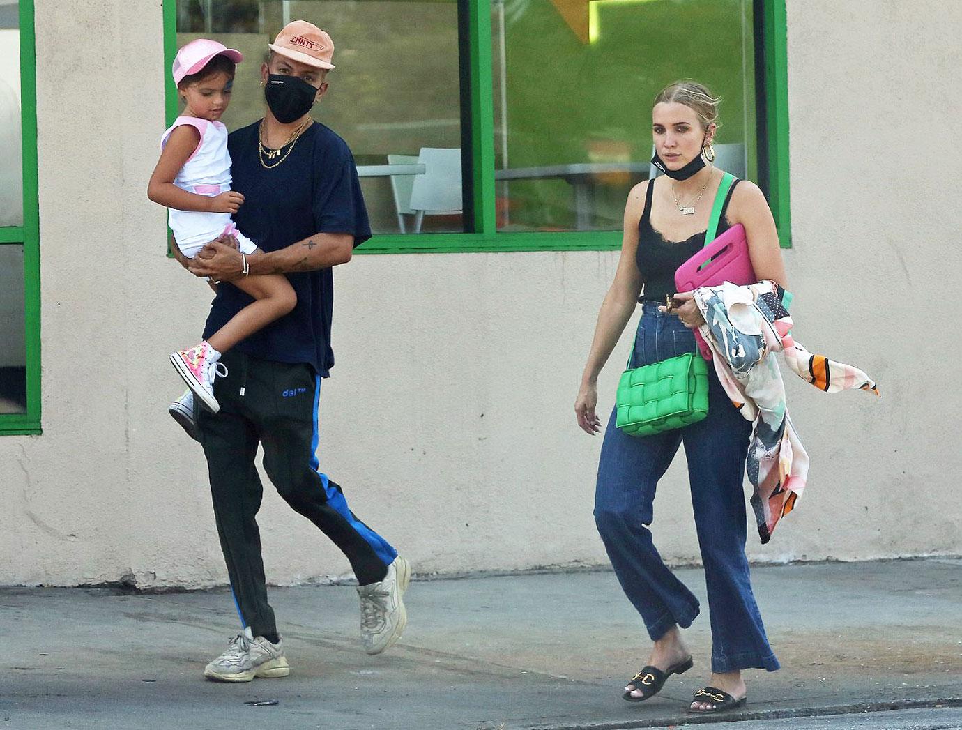 ashlee simpson and evan ross are seen out in la with their daughter jagger