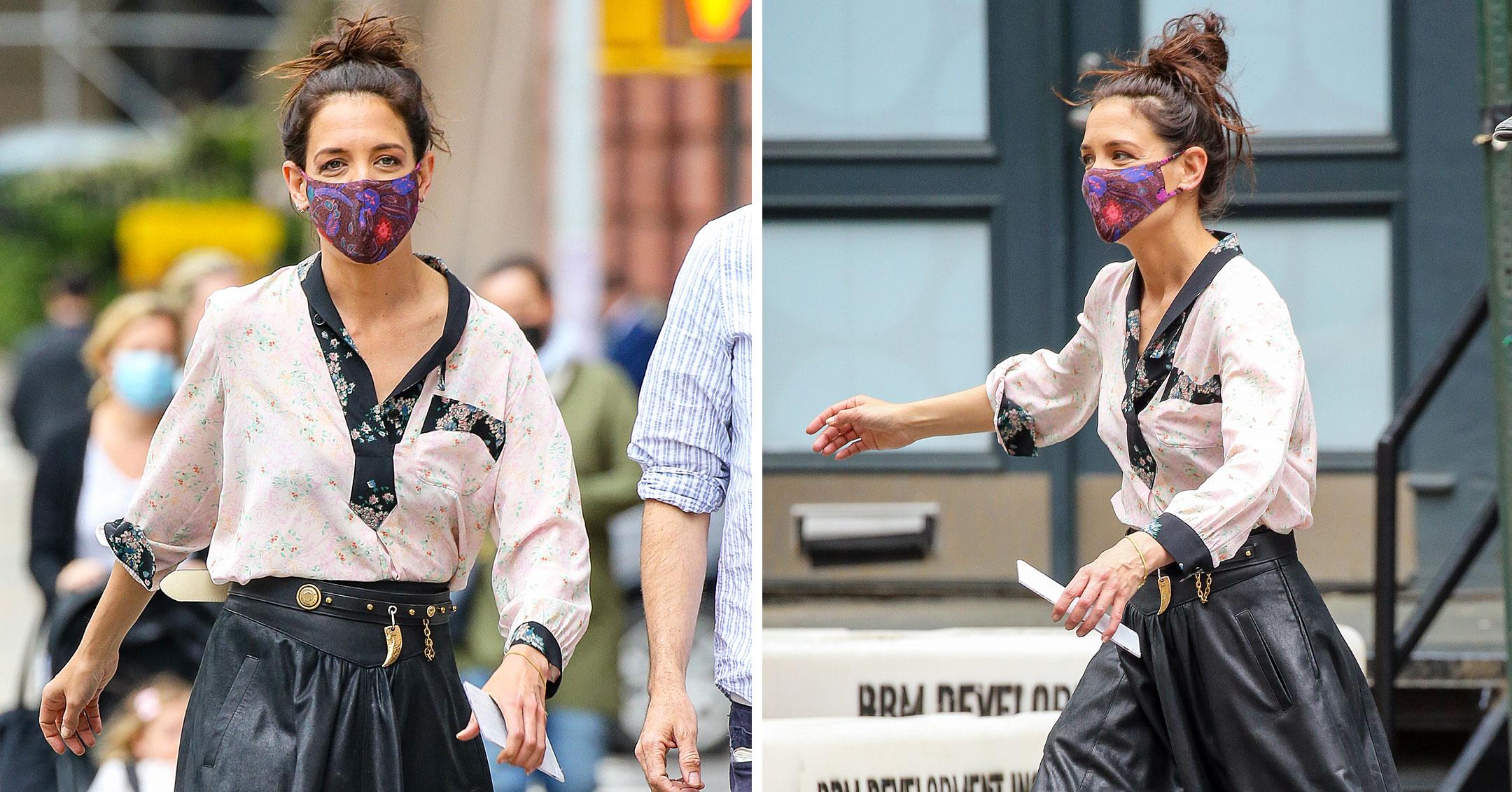 katie holmes knit dress uggs boots new york city mh