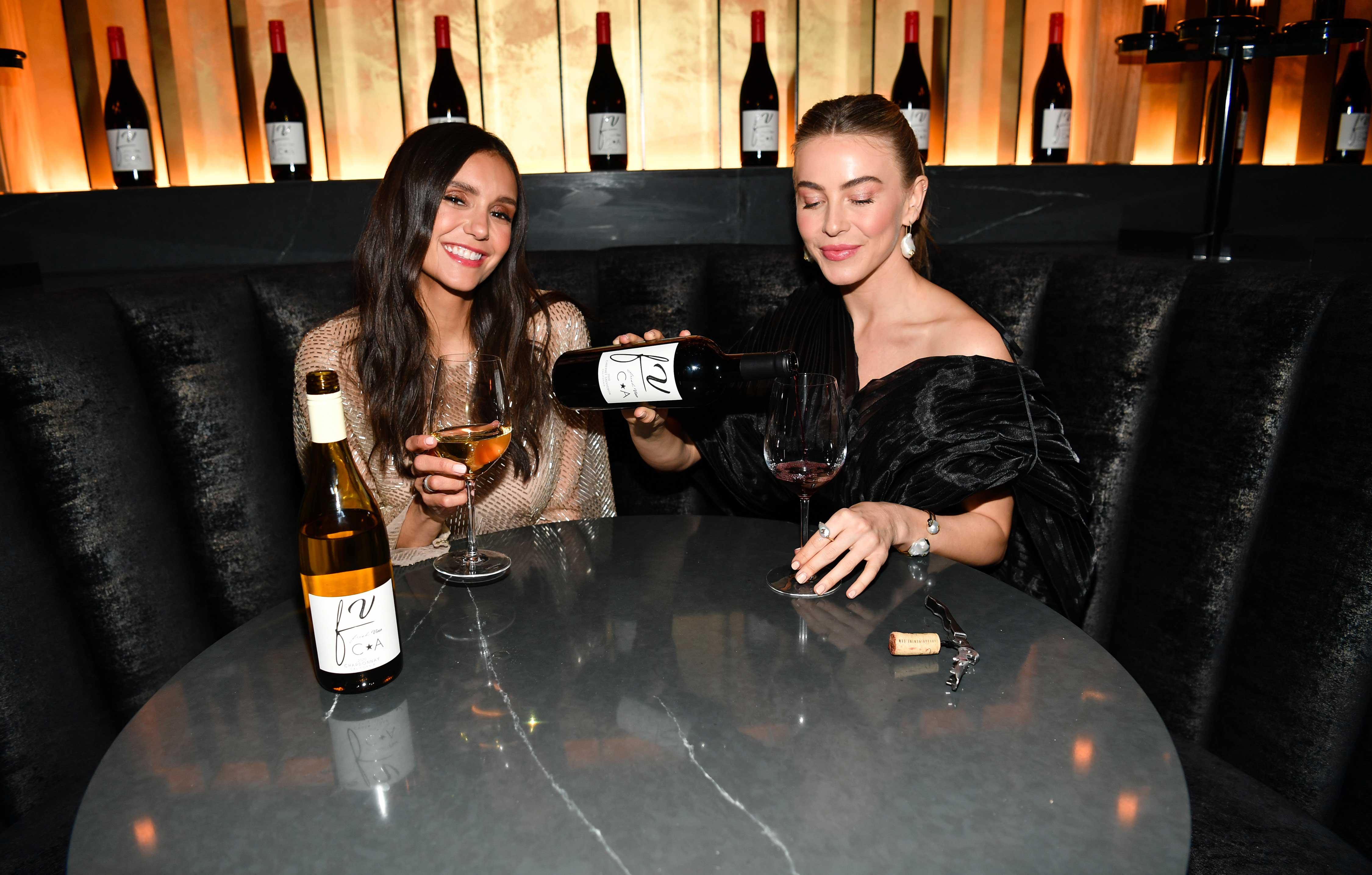 nina dobrev julianne hough celebrate the launch of wine in nevada las vegas