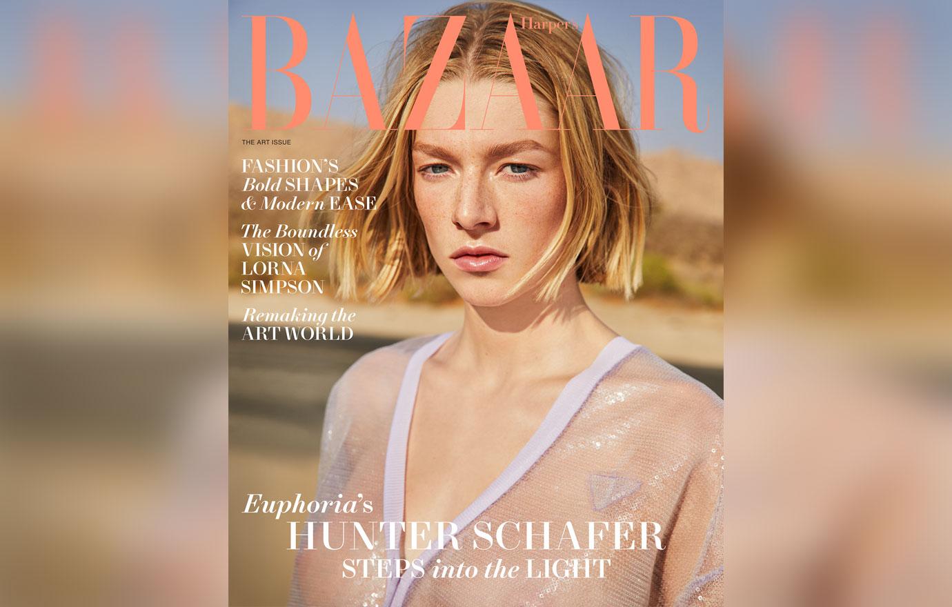 hunter schafer covers harpers bazaar december january art issue