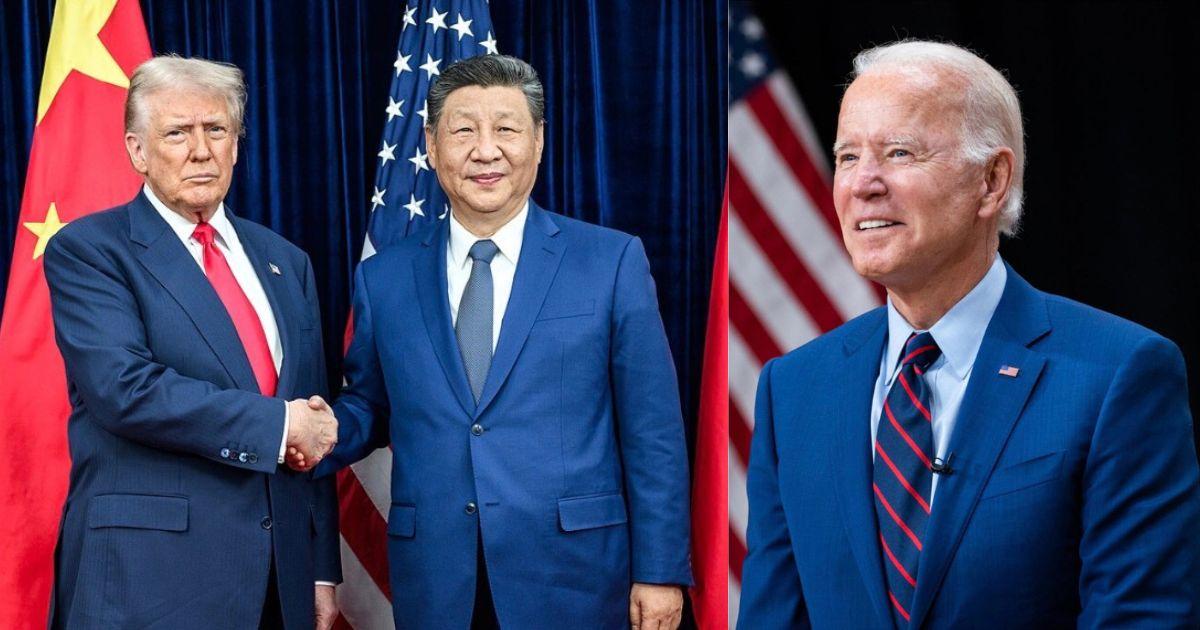 Donald Trump and Xi Jinping; Joe Biden
