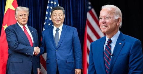 Donald Trump and Xi Jinping; Joe Biden
