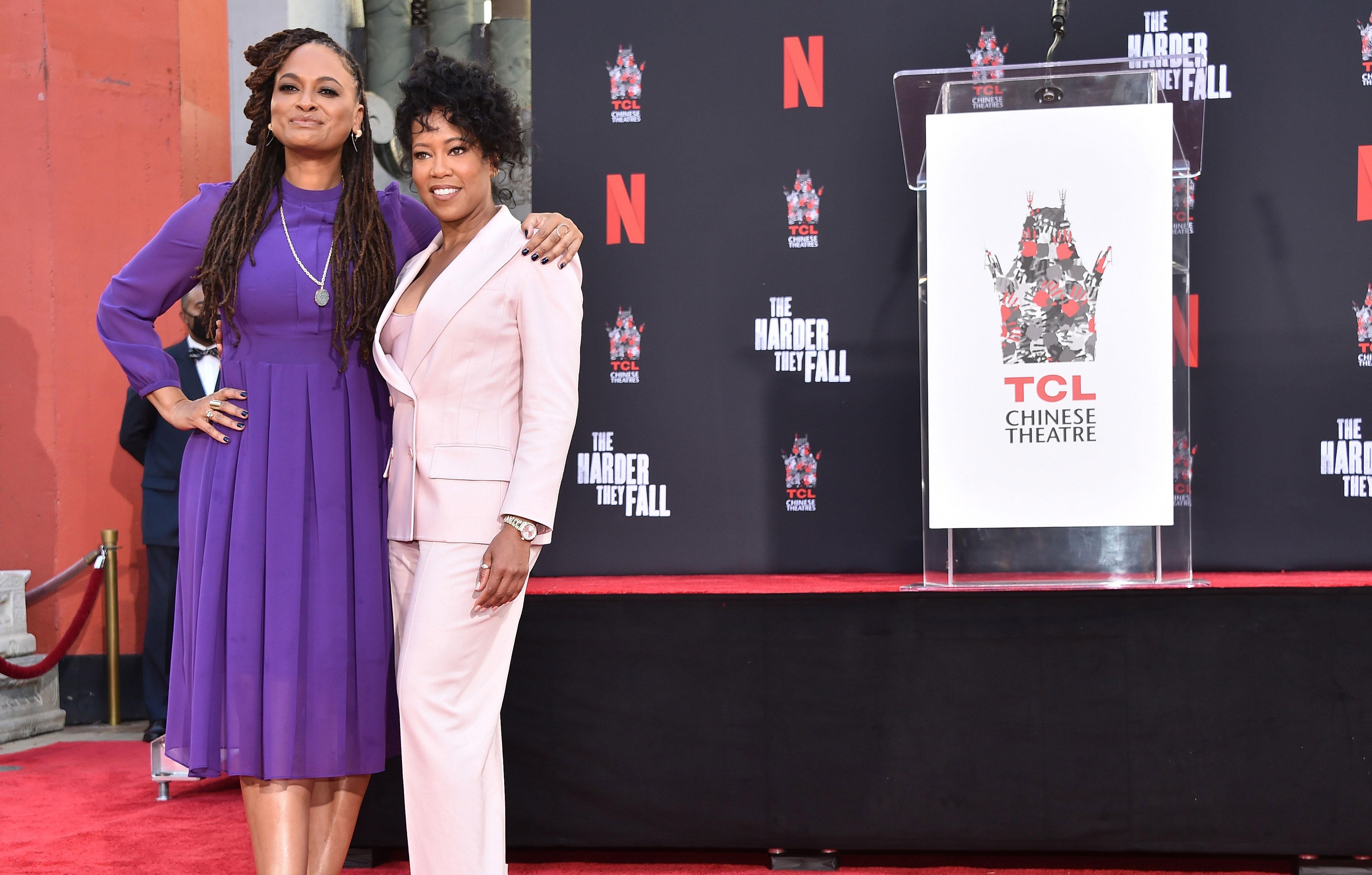 regina king handprints and footprints ceremony at the tcl chinese theatre