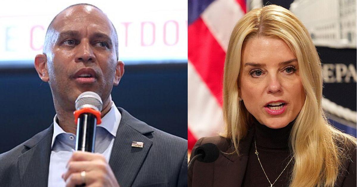 Rep. Hakeem Jeffries and Ex-Attorney General Pam Bondi