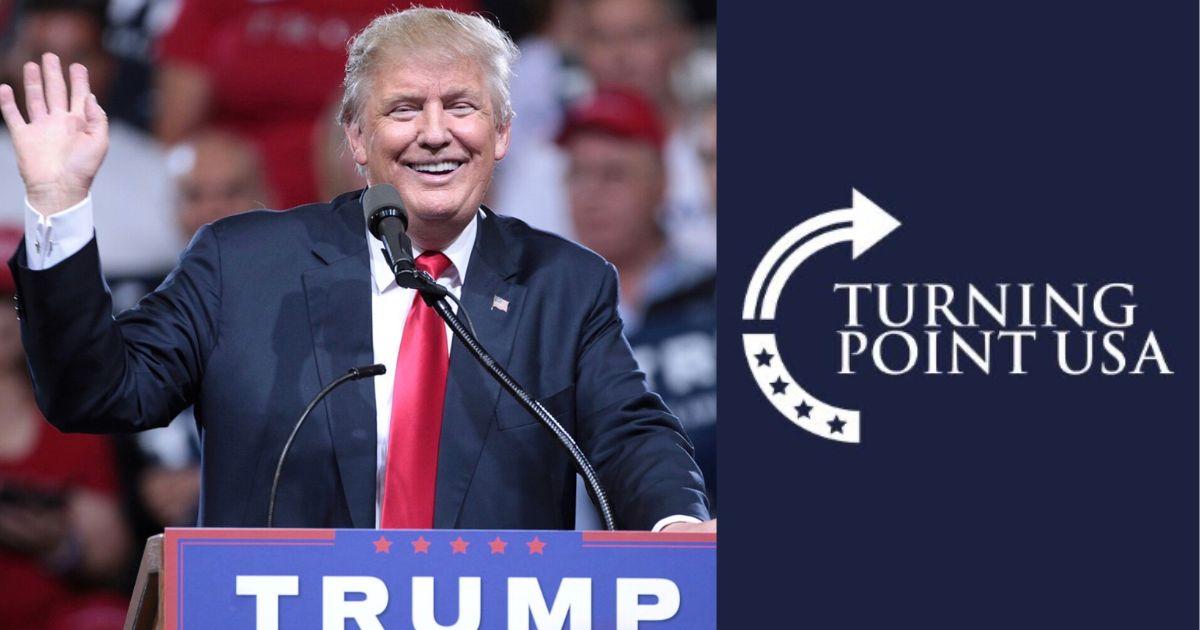 Donald Trump; Turning Point USA logo
