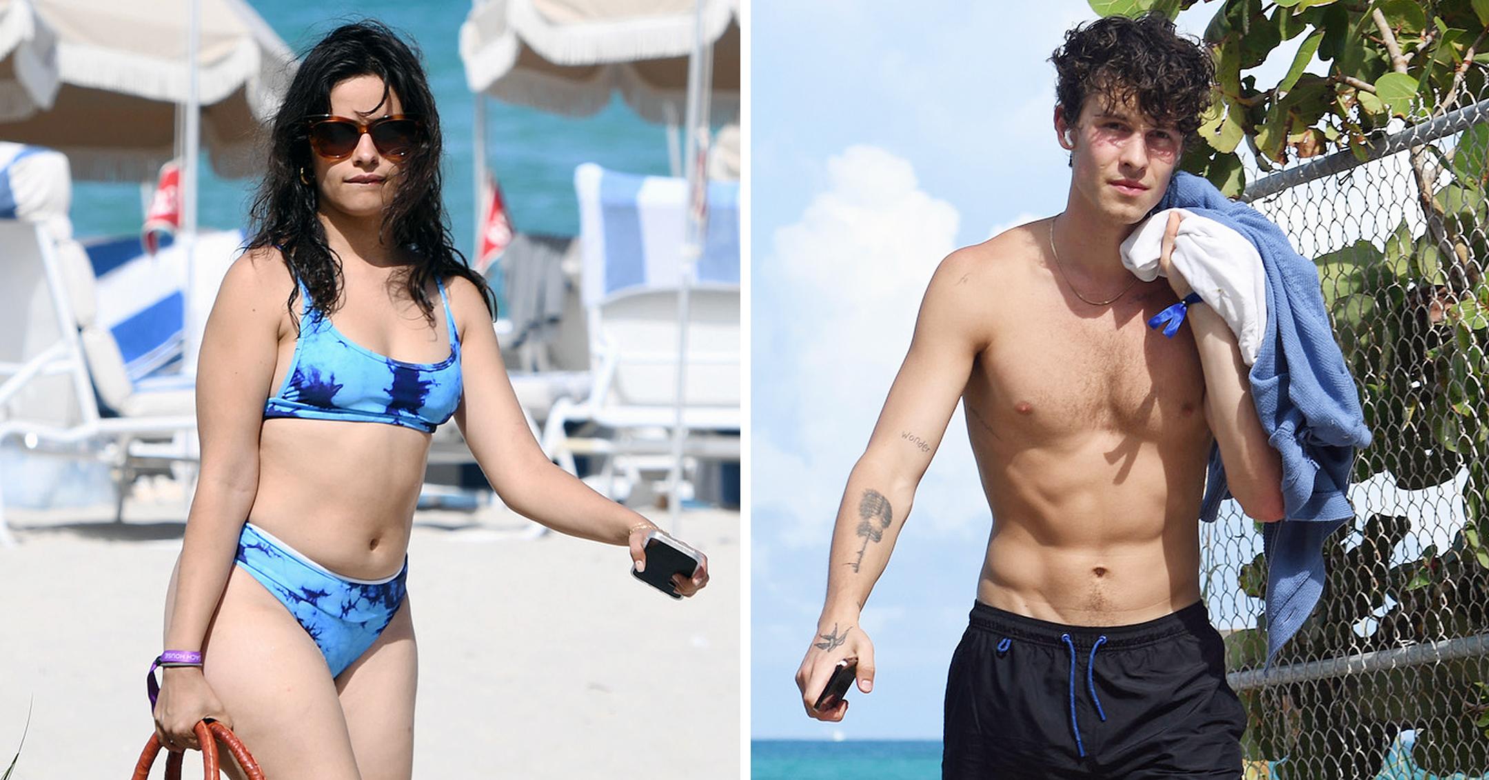 Camila Cabello Wears Tie Dye Bikini At The Beach With Shawn Mendes