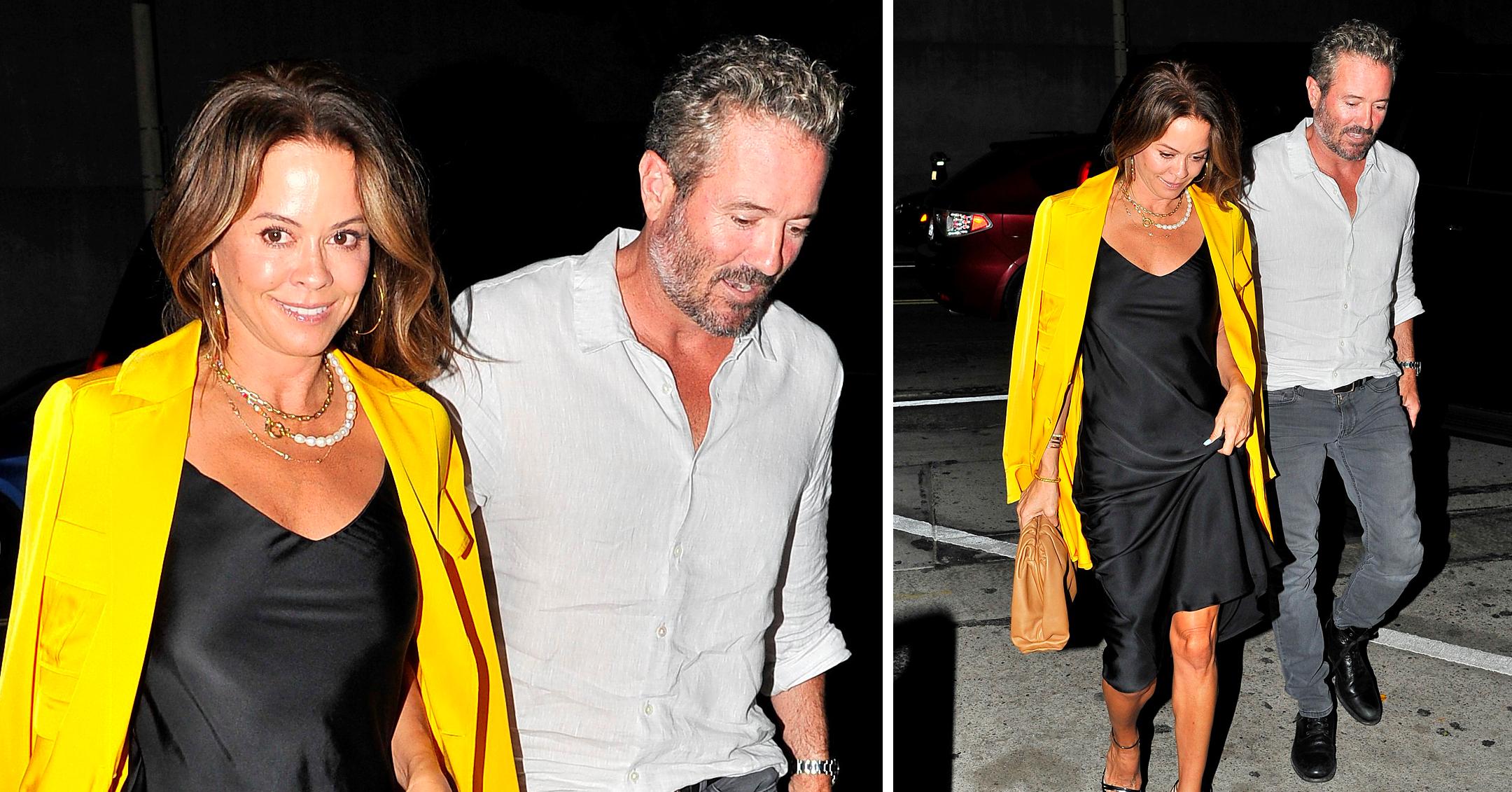 Brooke Burke Wears Yellow Jacket While Out With Bf Photos