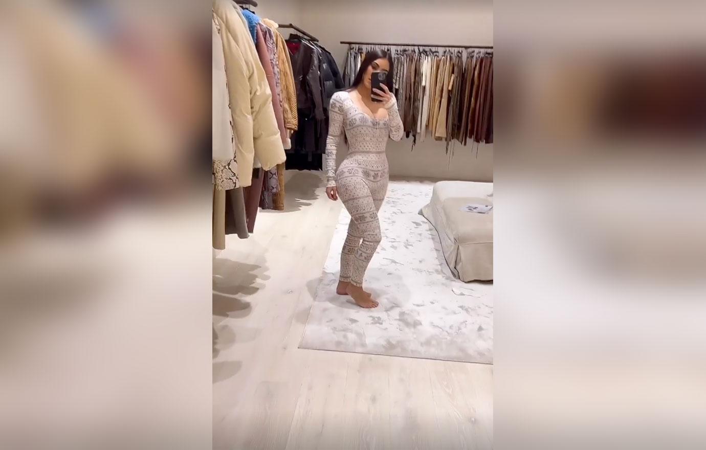 kim kardashian models skims pajamas