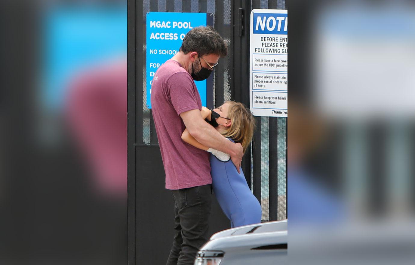 ben affleck and son samuel at his swim class