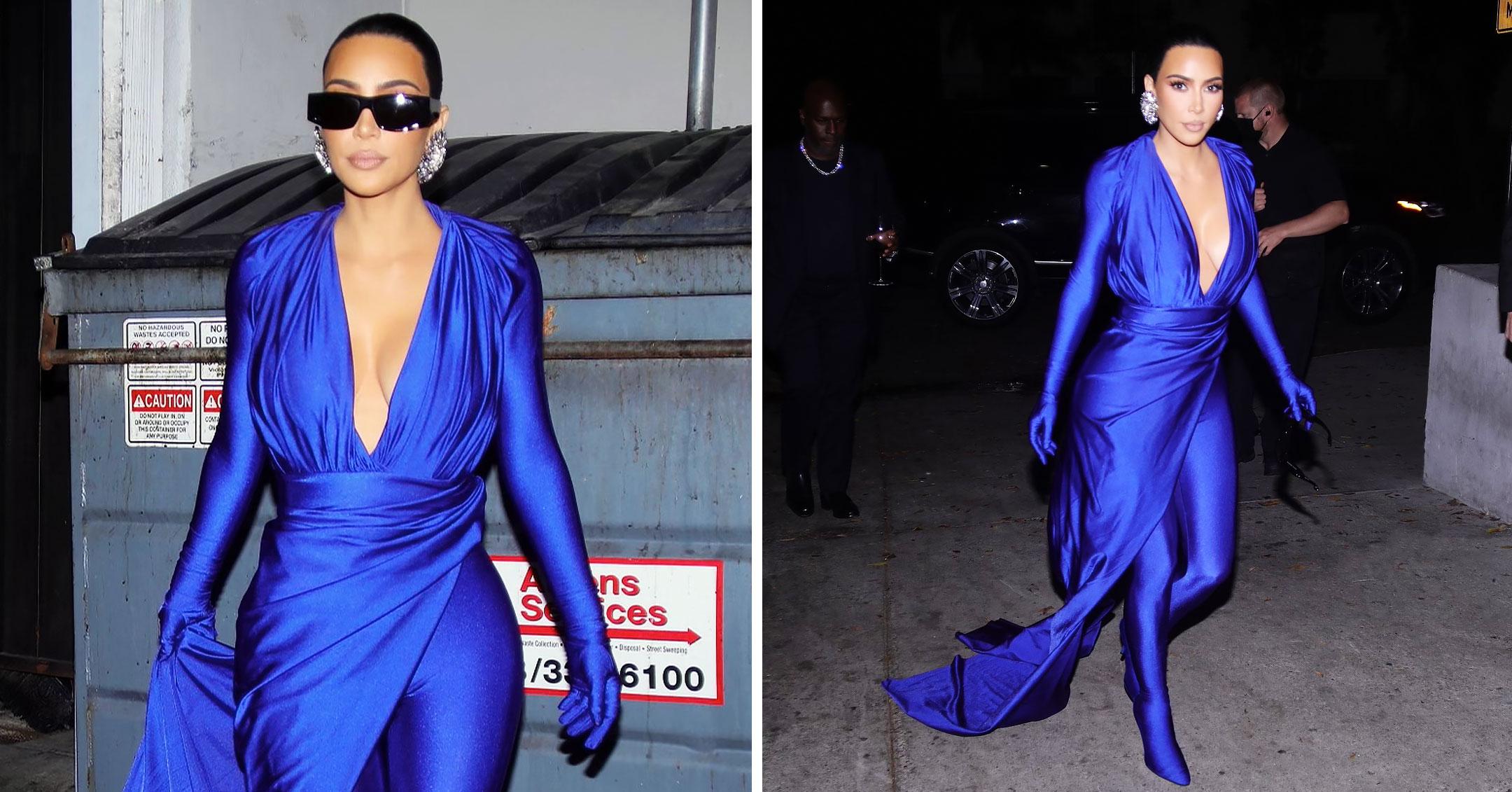 Blue dress 2024 kim kardashian