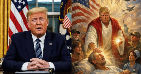 Donald Trump clarified his AI image showed him as a doctor not Jesus Christ.