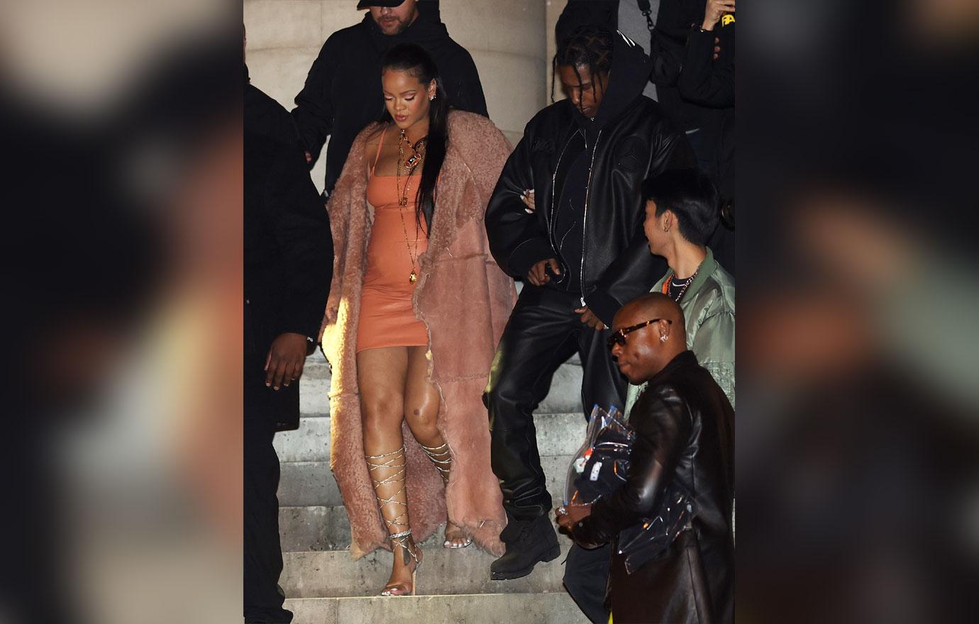 Rihanna and ASAP Rocky attend the Off-White fashion show