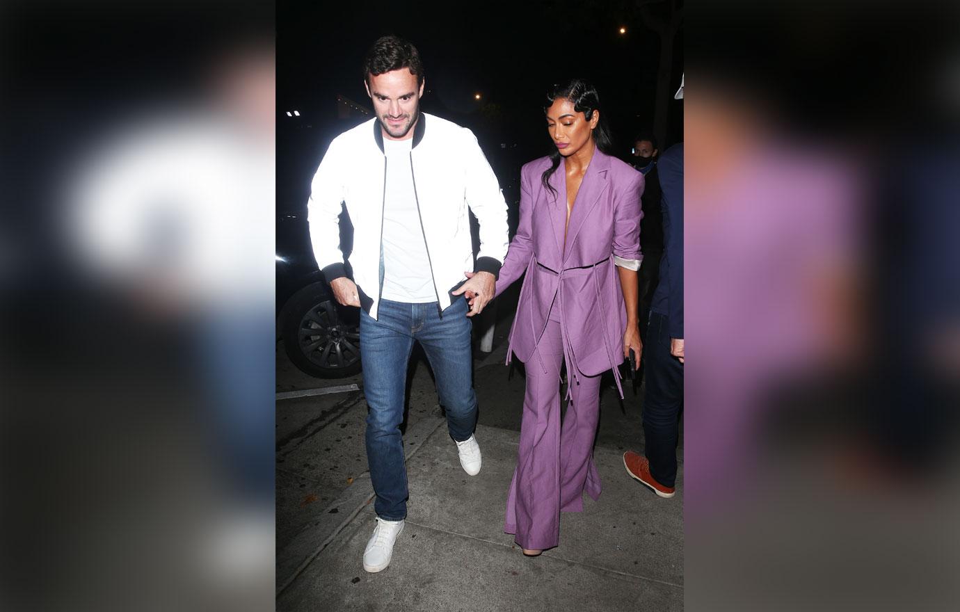 nicole scherzinger and her boyfriend thom evans arrive for dinner at craigs in west hollywood