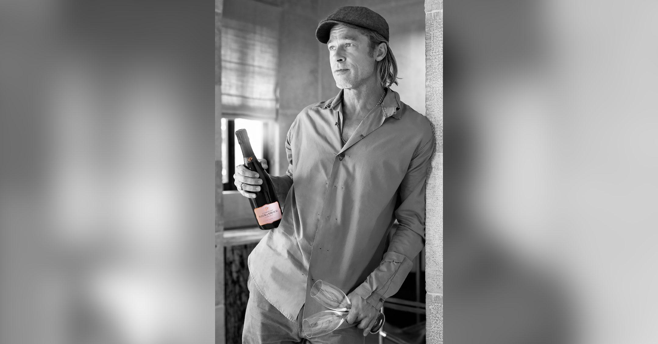 brad pitt releases new fleur de miraval rose champagne mh