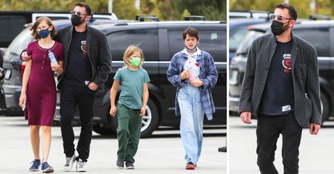 ben affleck and his kids violet affleck samuel affleck and seraphina affleck are seen in los angeles