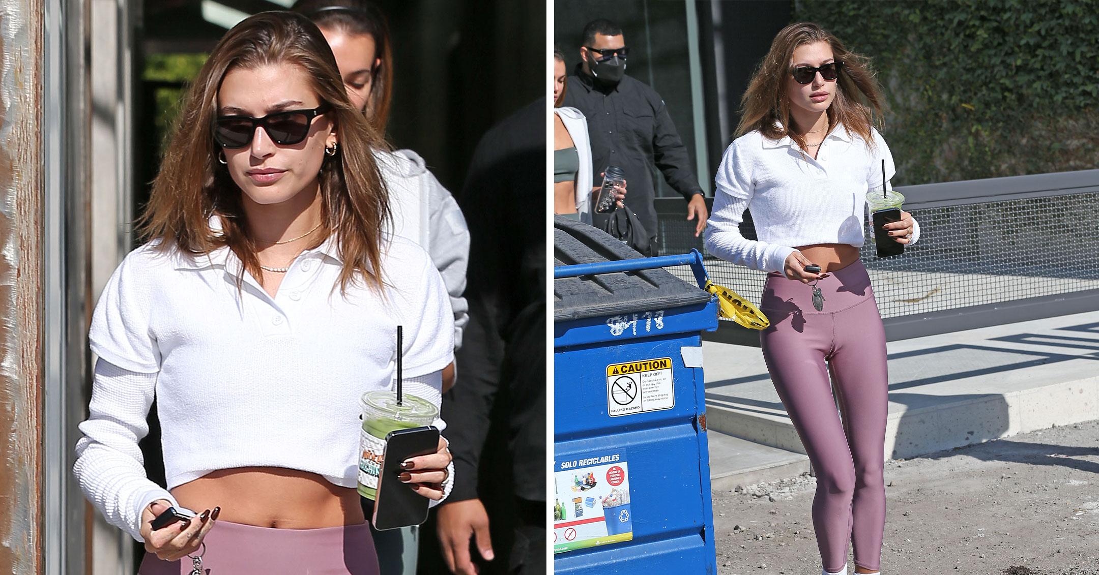 Hailey Baldwin  Outfits with leggings, Sports leggings outfit, Workout  outfit